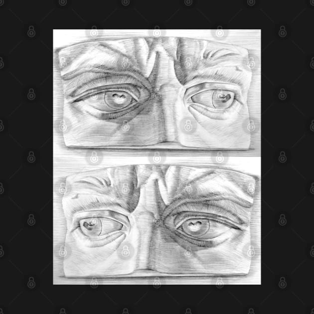 Michelangelo's Sculpture Eyes Drawing by SPACE ART & NATURE SHIRTS 