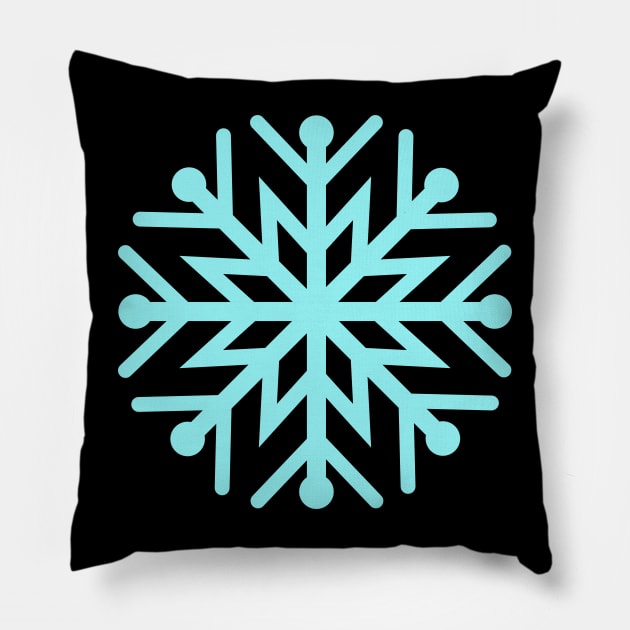 Snowflake - Blacck Pillow by Kelly Gigi