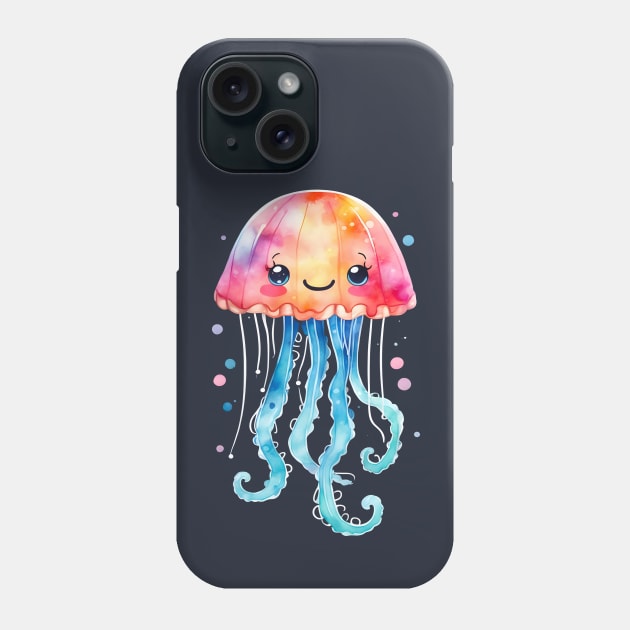 Kawaii Jelly Fish Kids Phone Case by craftydesigns