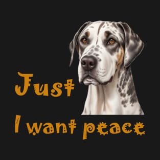 Cute Great Dane puppy with peace design T-Shirt