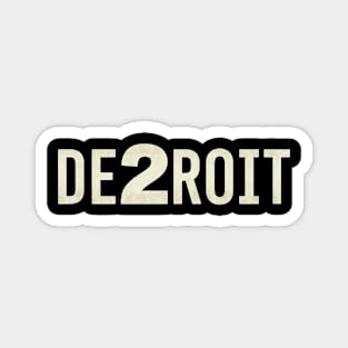 DE2ROIT Distressed Logo Magnet