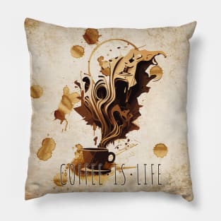 AI Art Style Coffee Is Life Pillow