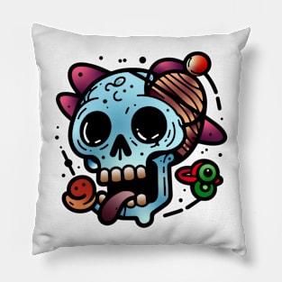 Funky Skull Modern Color Art Merchandise Design Pillow