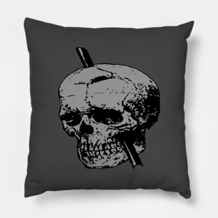 Grey Skull of Phineas Gage With Tamping Iron Pillow