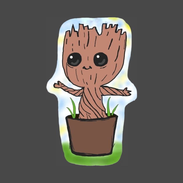 Baby Groot in a Pot by lightoptic