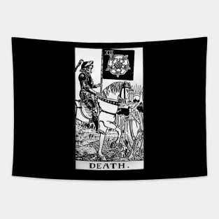 DEATH Tarot Card vintage retro illustration Tapestry