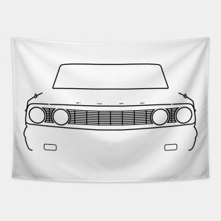 Ford Fairlane 1964 classic car outline graphic (black) Tapestry