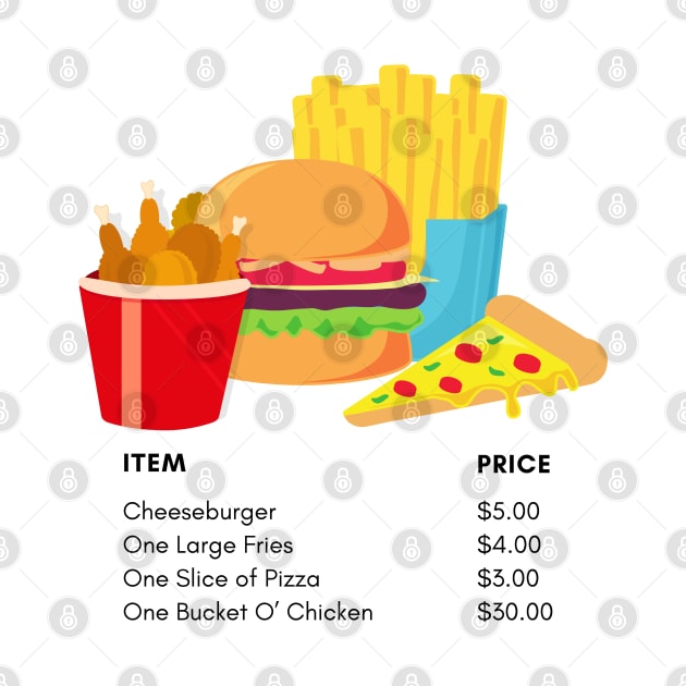 Fast Food Menu items Design by sticksnshiz