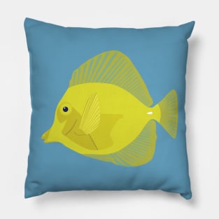 Yellow tang fish illustration Pillow