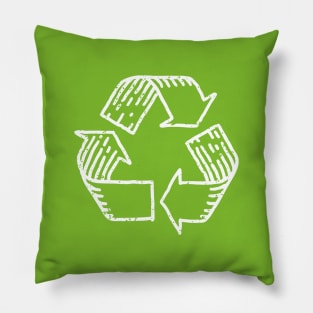Grunge recycling symbol Pillow