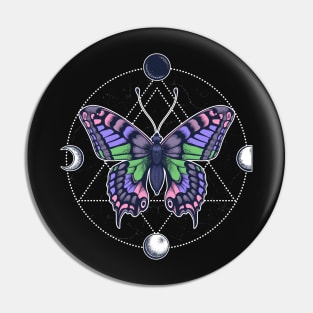 Trigender Butterfly Pin