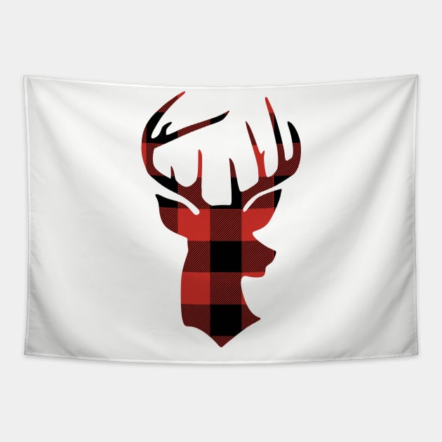 Red Flannel Deer Hunting Buck Hunter Tapestry by DoctorWatsonDesigns