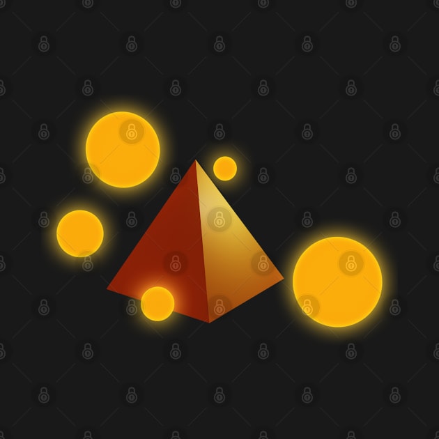 Pyramid surrounded by sun stars by Blackvz