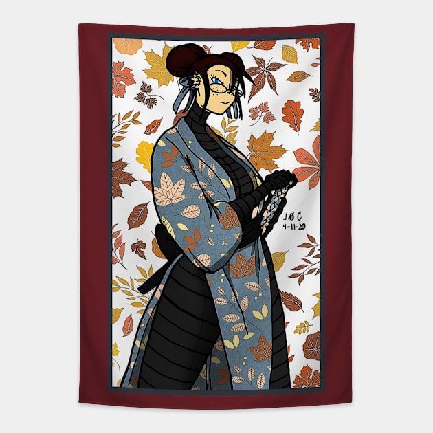 Red Bun Samurai Tapestry by TeeJay93