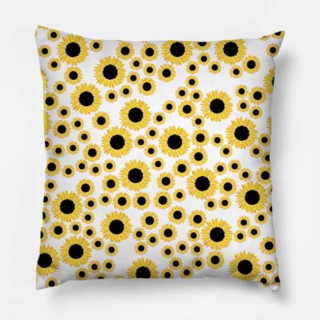 Cute Sunflower Pattern Pillow by kapotka