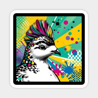 Pop Art Ptarmigan - Alpine Avian Fashion Statement Magnet