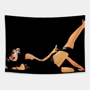 BLACK SITTING Tapestry