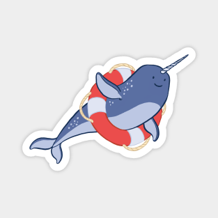 Happy Nautical Narwhal Magnet