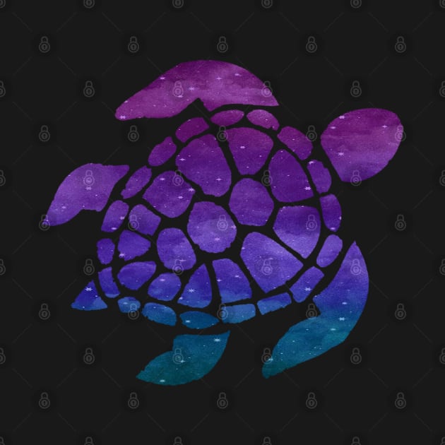 Blue Purple Teal Galaxy Turtle by Felicity-K