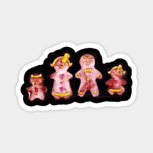 Gingerbread Family in watercolor style Magnet