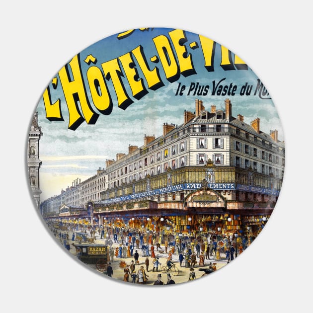 Grand Bazar de l'Hôtel de ville Vintage Poster 1892 Pin by vintagetreasure