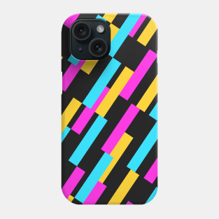 Diagonal Rectangle Pattern - Dark Neon Phone Case