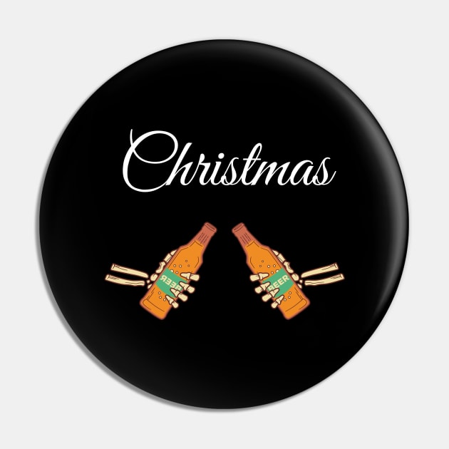 Christmas Cheers Pin by Plush Tee