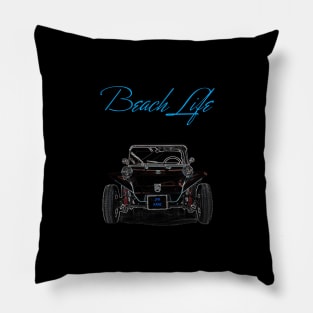 Beach Life Summer Car Front View Pillow