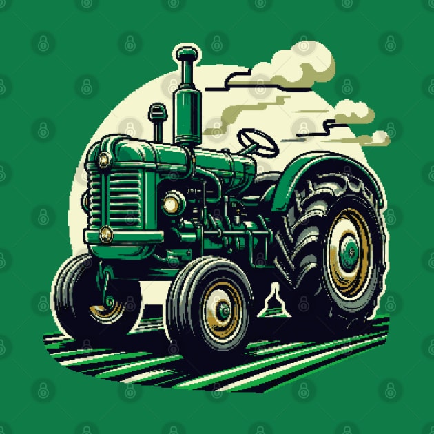 Tractor Pixel Art by The Design Deck