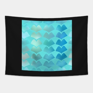 Blue Ginkgo Array on Aqua 5748 Tapestry