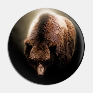 Grizzly Bear Animal Wildlife Forest Nature Hunt Adventure Graphic Digital Painting Pin