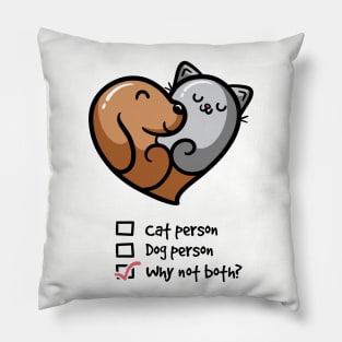 Cat Dog Person Pillow