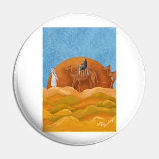 Сamel caravan in the desert Pin