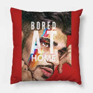 Bored at Home (man painted face) Pillow