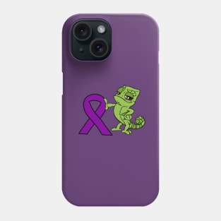 Chameleon with Awareness Ribbon (Purple) Phone Case