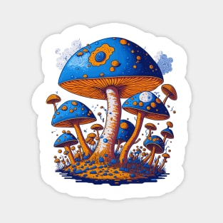 Magic Mushroom Forest - Colorful Illustration Magnet