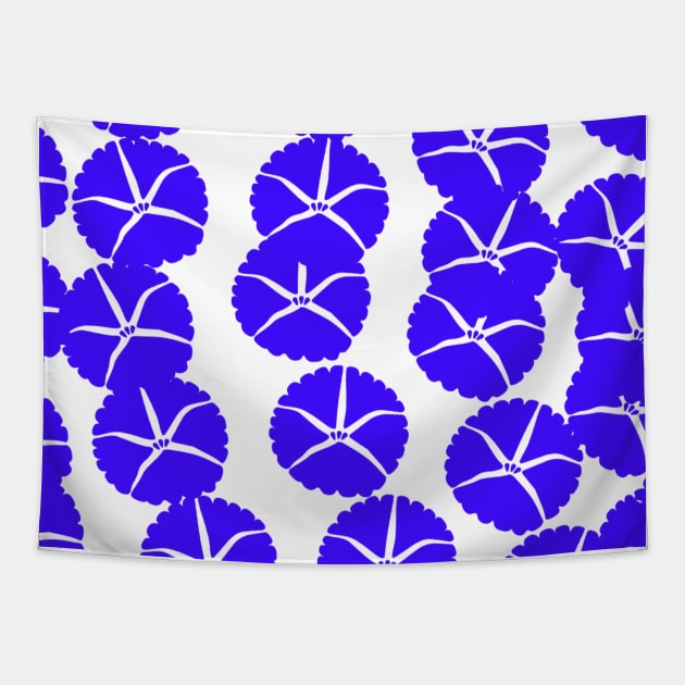 blue flower abstract pattern background Tapestry by Artistic_st