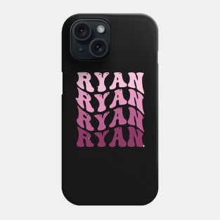 Ryan First Name Personalized Retro Groovy Birthday Phone Case