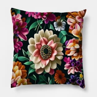 colorful flowers pattern Pillow