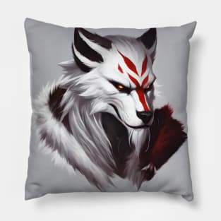 werewolf fantasy art red Pillow