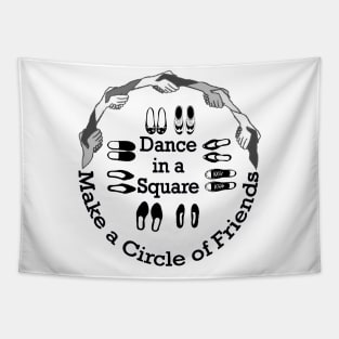 Dance Circle BLK Tapestry