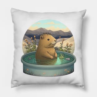 Capybara Spa Day: Soaking Up the Sun and Water Pillow