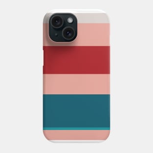 A pleasant consistency of Rouge, Pastel Pink, Silver, Dark Cyan and Petrol stripes. Phone Case