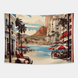 Mazatlan Mexico Vintage Poster Tourism Tapestry