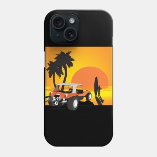 Dune Buggy Manx with Sunset and Surfer Phone Case