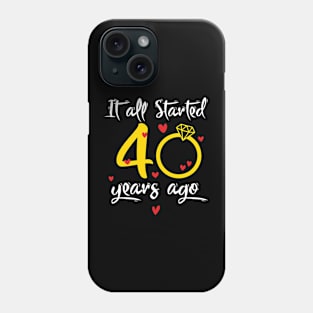 Wedding Anniversary 40 Years Together Golden Family Marriage Gift For Husband And Wife Phone Case