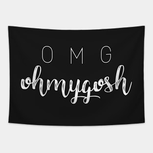 'OMG' Typography Design- White Tapestry