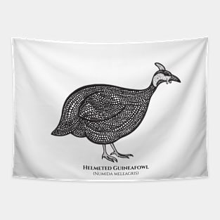 Guinea Fowl with Common and Latin Names - bird lovers design Tapestry