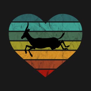 I Love Gazelles Springbok Retro Heart T-Shirt