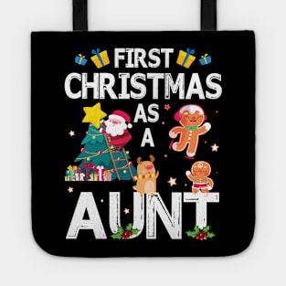 First Christmas As A Aunt Merry Xmas Noel Day Niece Nephew Tote